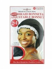 Donna Collection Donna Premium Collection 2in1 Satin Braid Bonnet  Adjustable