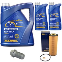 MotoröL Set Mannol Defender 10W-40 7 Liter + ÖLfilter + Schraube FüR Mercedes