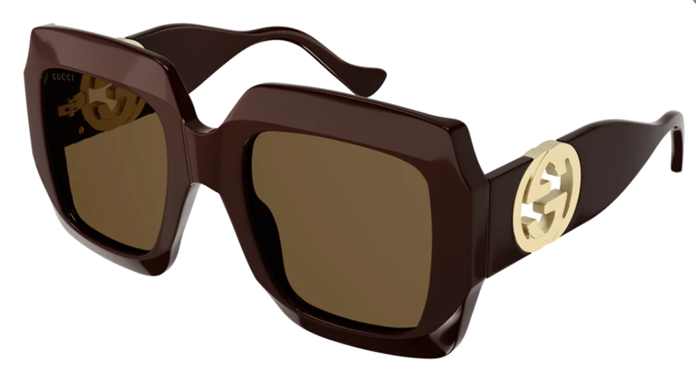 Gucci GG1022S 007 54 Women's Square Sunglasses Brown for sale online