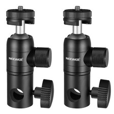NEEWER 2 Pack Light Stand Mount Adapter Cold Shoe,1/4''Screw Mini Ball Head