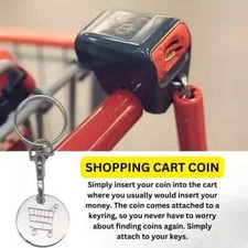 Pack Of 2 Trolley Coin Key Chains, Rude Gift, Supermarket Trolley - Foto 3
