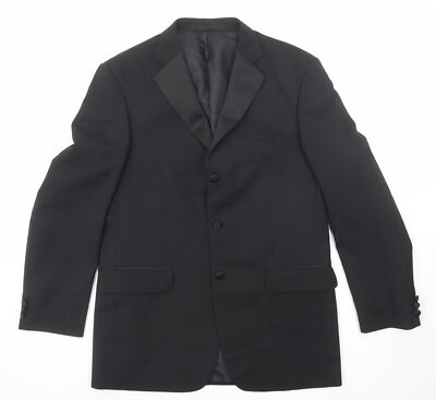 Marks and Spencer Herren Anzugjacke schwarz Polyestermischung Größe 40 Reg