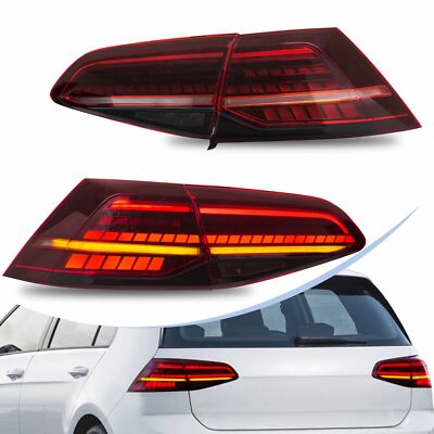 VLAND LED Tail Lights Fit 2014-2019 Volkswagen Golf 7 VW MK7 GTI Sequential Turn