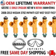 Oem 12 Hole Upgrade Denso X6 Fuel Injectors For 08-17 Nissan Infiniti 3.7l V6