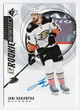 2020-21 SP Hockey Rookie Authentics Signatures Autograph #117 Jani Hakanpaa