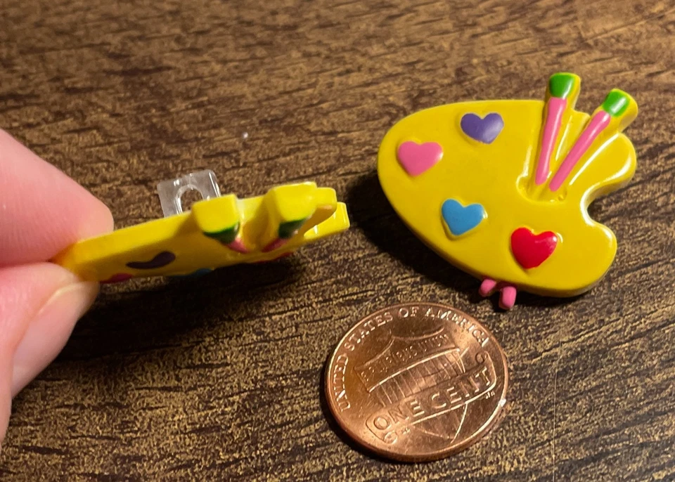 2 botones de paleta de pintor multicolor de resina JHB de colección NOS 28 mm 1 y 1/8" 16156 Foto 3 de 3