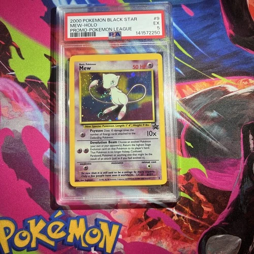 Mew 9 Black Star Promo SWIRL 2000 Holo Rare Pokémon TCG Card PSA 5