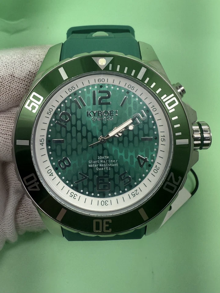 KYBOE! Giant Mariner 55mm 10ATM Green Water Resistance Quartz Watch KY.55-018.15 - Image 3 of 4