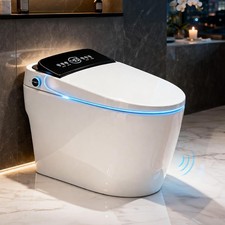 Smart Bidet Toilet with Heated Seat, Auto Open/Close, Warm Water, Tankless