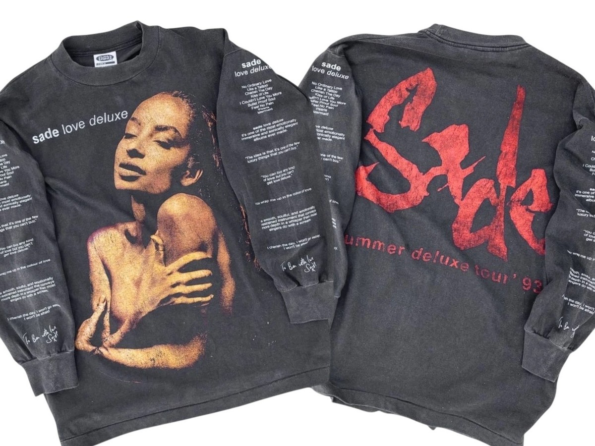 Vintage SADE T shirt Sz M Love Deluxe Tour 90s Long Sleeve Single