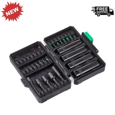 33-Piece Impact Driver Bit Set with Sockets, Nut Drivers & Adapter in Case