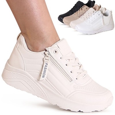Damen Plateau Sneaker Keilabsatz Turnschuhe Keil Halbschuhe Sportschuhe 