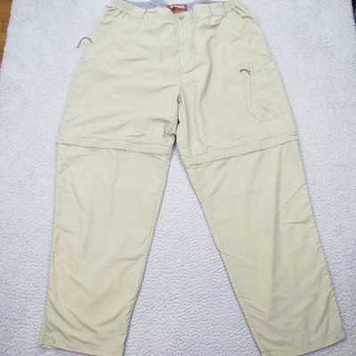 SIMMS Mens XXL (40x32) Convertible Pants Beige Fishing Hiking Outdoors Gorpcore