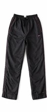 Nike Y2K Track Pants Youth Large Black Pink Lined Windbreaker Ankle Zip Vintage