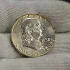 1958 D US Franklin Half 50c Unc
