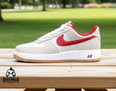 Nike Air Force 1 '07 LV8 Shoes Summit White Varsity Red IB6388-101 Men's Sizes