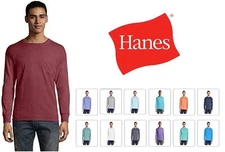 GDH250 Hanes Comfort Wash Long Sleeve T-Shirt With Pocket