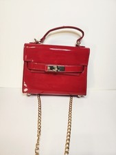 Steve Madden Red Crossbody Top Handle Bag Leather Inner Pockets Excellent Cond.