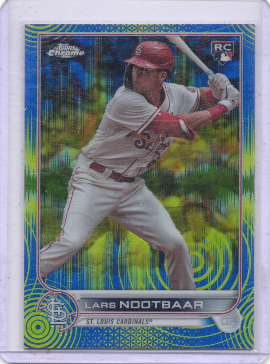 2022 Topps Chrome - Lars Nootbaar #19 Green Wave Refractor /99 (RC) Cardinals