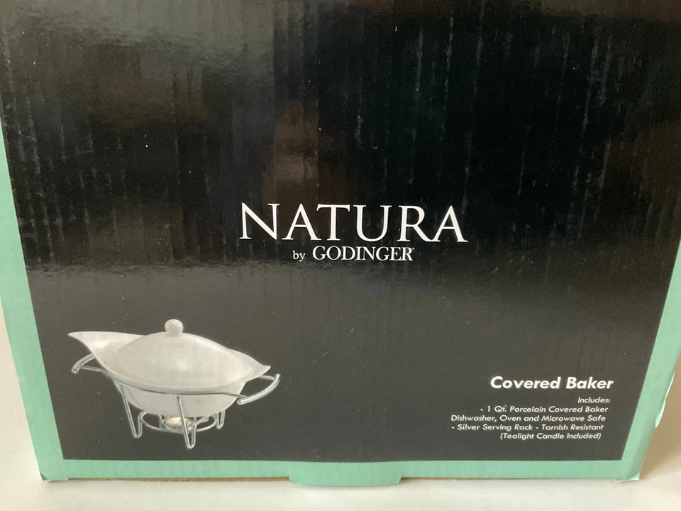 Natura by Godinger 1 Qt Porcelain Covered Baker  Tealight Warmer #6389 NIB - Image 2 of 2