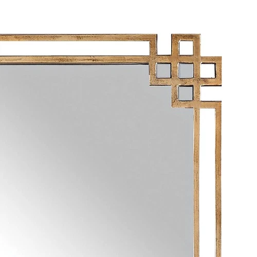 Rectangular Vanity Accent Wall Mirror Plated Gold Frame 23" Wide for Bathroom - Picture 3 of 4