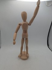 Wooden Artist Mannequin Jointed Drawing Figure on Stand 12" Poseable - ST77