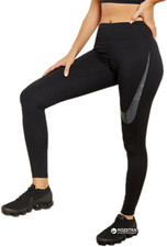 NEW Nike womens size XS Essential Tight HBR Black legging big logo full length