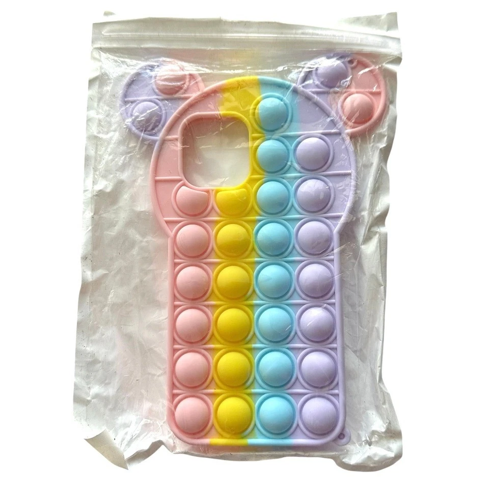 New Rainbow Mickey Pop It Phone Case iPhone 12 Pro Max Silicone Bubble Fidget - Image 3 of 4