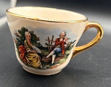 Antique Tea Cup Mini George & Martha Washington Romantic Scene