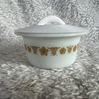 Vintage Pyrex Butterfly Gold Margarine / Butter Dish Round W/replacement Lid