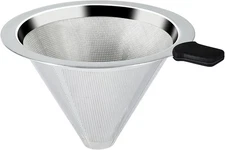 Pour Over Coffee Dripper Slow Drip Paperless Coffee Filter, Double Mesh Stainles