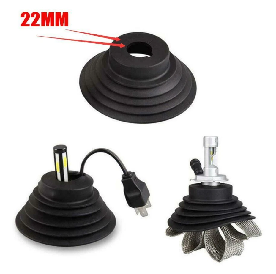 2 шт. черных автомобильных ксеноновых светодиодных резиновых уплотнительных колпачков для корпуса фары пылезащитные крышки 70–110 мм сделано в США - Изображение 2 из 4