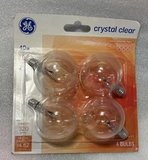 40G16.5/CL 40W G16.5 2” Crystal Clear Globe Bulbs Candelabra Base * 4-pk