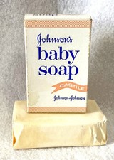 Vintage 1960s Johnson  Johnson Castile Baby Bar Soap Wrapped w/Original Box