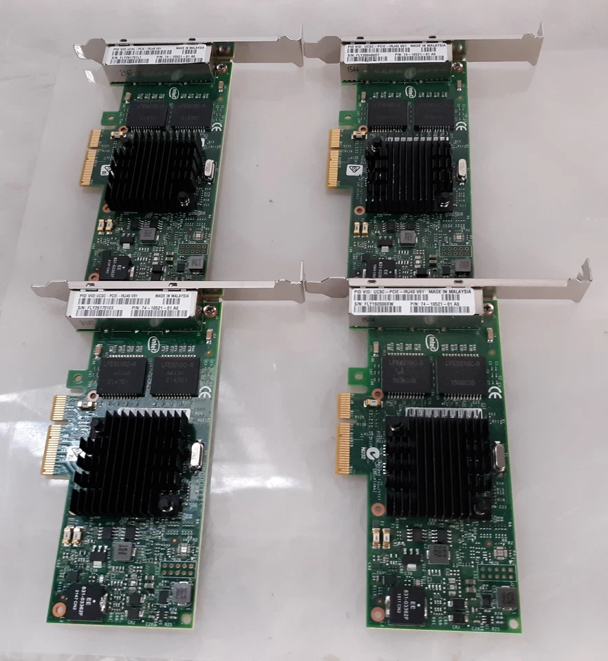 Lot of 4 Cisco UCSC-PCIE-IRJ45 1Gbe Quad Port Ethernet Server Adapter Card - Image 4 of 4