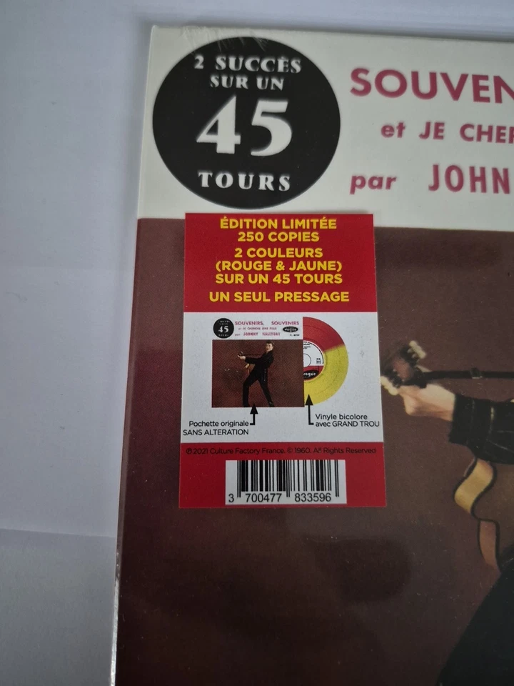 Johnny Hallyday disque vinyle 45 tours Édition Limitée  - Photo 2/3