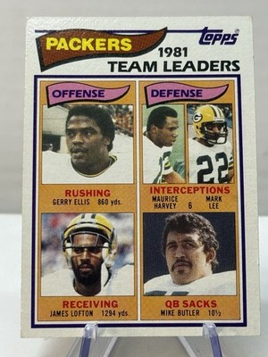 1982 Topps - Team Leaders James Lofton Mark Lee Gerry Ellis #354 Green Bay