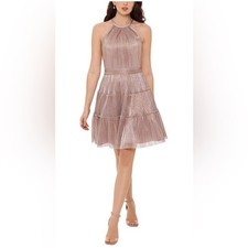 Xscape Metallic Tiered Mini Dress 12
