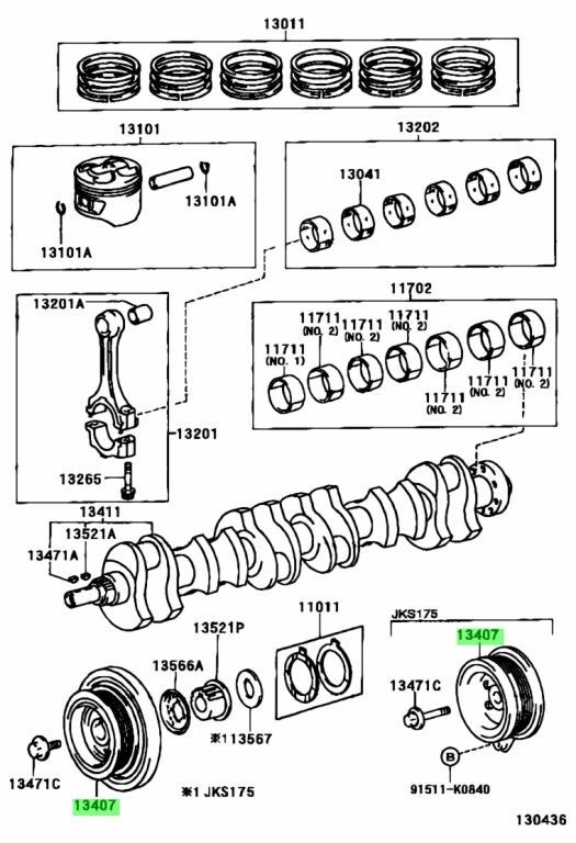 Genuine Toyota Mark II Chaser JZX100 1JZGE(NA) 2JZ Crankshaft