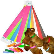 14 Different Colours TYVEK Puppy Kitten Newborn Welping ID Bands Whelping Collar