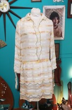 VTG 1920s 30s Sheer Silk Chiffon Floral Print Drop Waist Flapper Day Dress XS/S