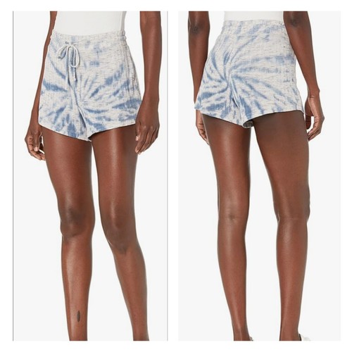 Lucky Brand Hacci Blue & Gray Tie Dye 3" Pullon Casual Ribbed Shorts L NWT - Picture 2 of 10