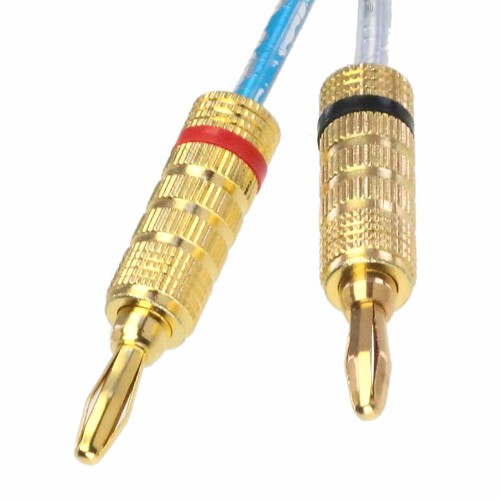3.5mm 1/8" TRS plug to Deluxe 4mm bananas Audio computer amplifier cable 1~16FT - Picture 4 of 5