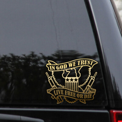 In God We Trust Live Free or Die Eagle Vinyl Decal Sticker
