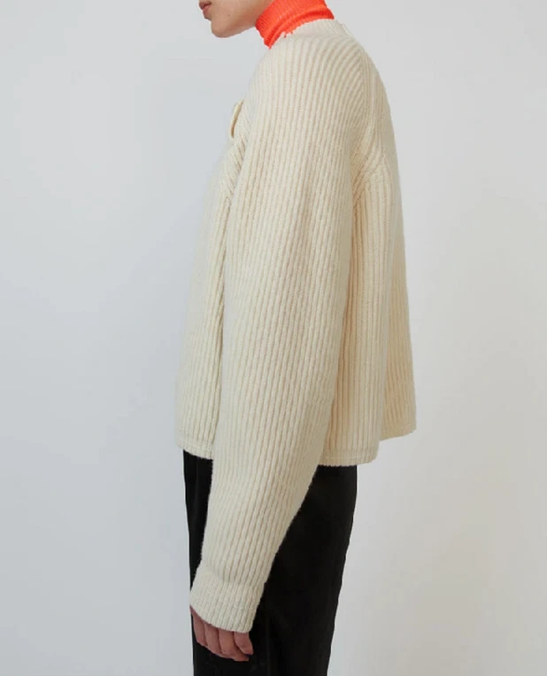 Suéter Cuadrado Acanalado Acne Studios Blanco Talla M Orig. $420 NUEVO Foto 2 de 4