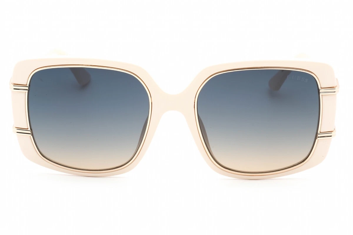 GUESS GU7854 25W Sunglasses Ivory Frame Gradient Blue Lenses 57 Mm  