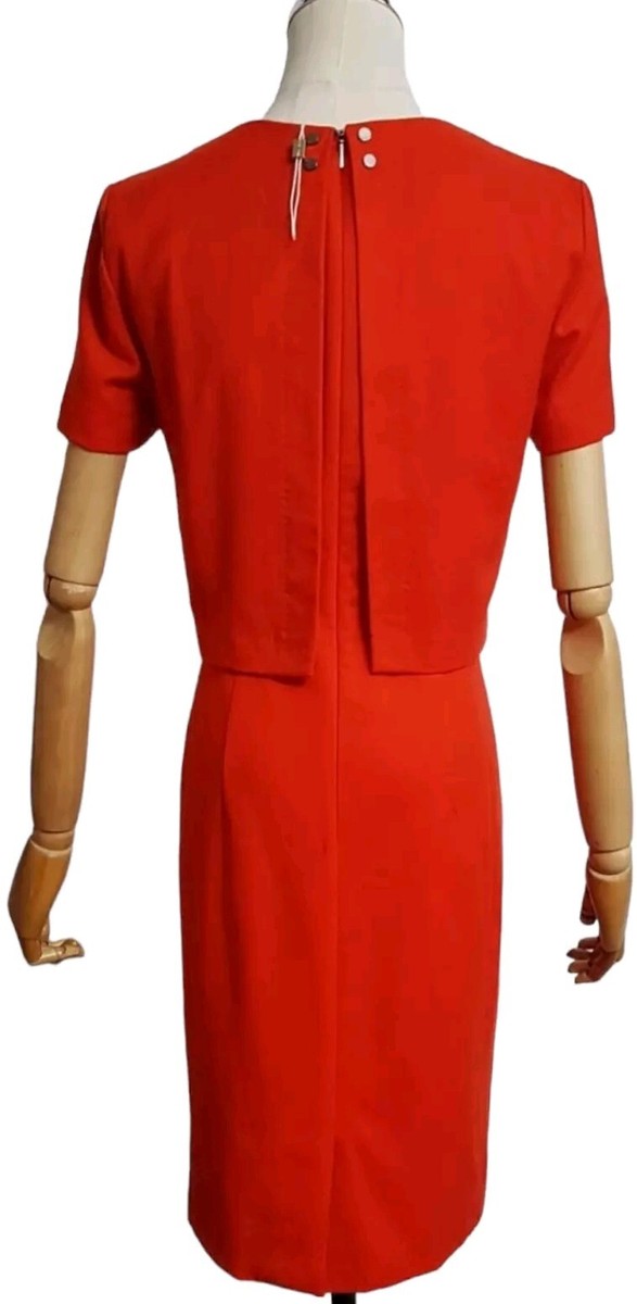 open lace back dress orange dress, wool dress, fit dress, elegant dress, winter wool,womens  dresses,1994