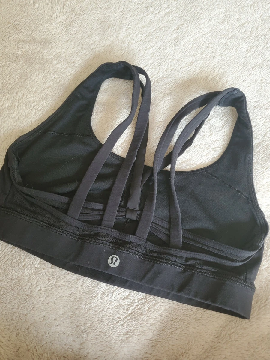 Lululemon Energy Bra Exhale Black Special Edition Size 8 Strappy