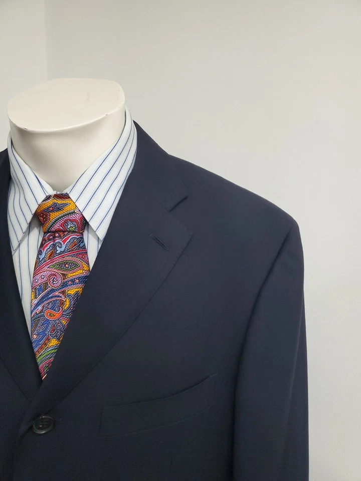 Isaia Gianluca Hombre Blazer Negro 40 Tres Botones Super 150's Lana Abrigo Deportivo Foto 3 de 4