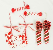 Red White Green Peppermint Candy Lot of 6 Christmas Ornament Holiday Decoration